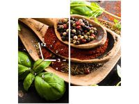 60X60 KWADRAT OBRAZ ZEGAR AROMATYCZNE ZIOŁA KUCHENNE PRZYPRAWY OBRAZ