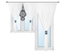 Firana nowoczesna OKNO BALKON salon MANDALA szara