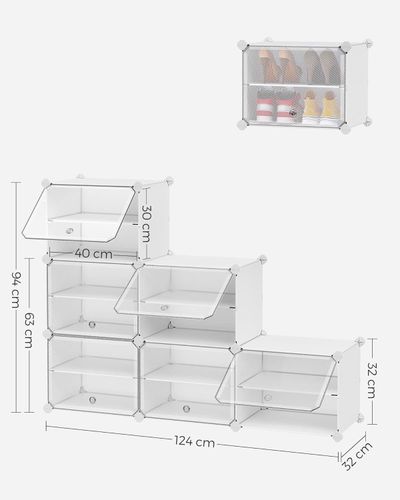 Szafka na Buty Półka Organizer 6 przegródek Biały na Arena.pl