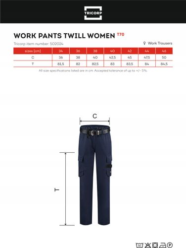 DAMSKIE SPODNIE ROBOCZE Z WŁASNYM HAFTEM NADRUKIEM LOGO 10 SZT na Arena.pl