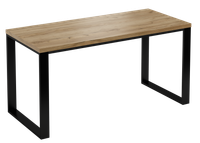 Biurko Modern 120 dąb craft złoty/czarny z metalowym stelażem (W1)