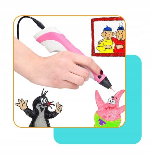 DŁUGOPIS 3D DLA DZIECI magiczny DRUKARKA 3D PEN RÓŻOWY + WKŁAD 9M na Arena.pl