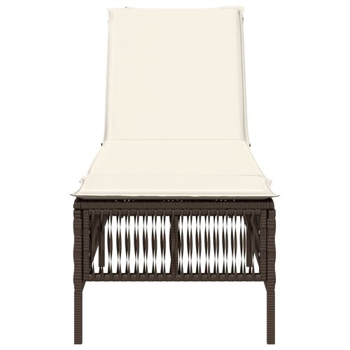 Leżak z poduszką, brązowy, polirattan na Arena.pl