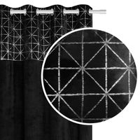 Zasłona gotowa na przelotkach GLOSSY 140x250 półzaciemniająca czarna