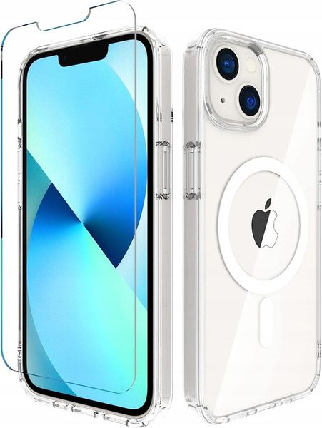 Etui Do iPhone 13 + Szkło 9H WZMACNIANE 360° do MAGSAFE CLEAR CASE zdjęcie 1