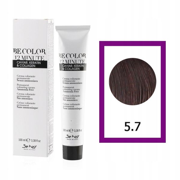 BE HAIR Be Color Farba do włosów Bez Amoniaku 5,7 - 100ml zdjęcie 1