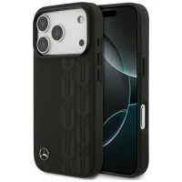 etui mercedes leather laurel leaves magsafe na iphone 17 pro - czarne