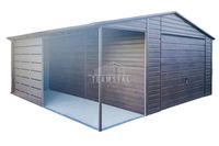 Garaż Blaszany 4,5x6m + Wiata 2m Brama Uchylna Okno Rynny TS729