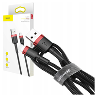 Kabel Lightning USB Baseus Cafule 2,4A 0.5m (czarno-czerwony)
