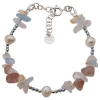 Bransoletka - Perła, Kwarc, Cytryn, Hematyt kostki i srebro