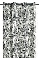 Zasłona gotowa ZIANA 140x260 czarne tropikalne liście etno boho glamour