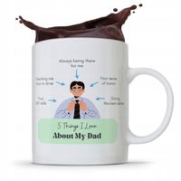 Kubek Na Dzień Ojca Dla Taty 5 Things I Love Z Nadrukiem Ze Zdjęciem