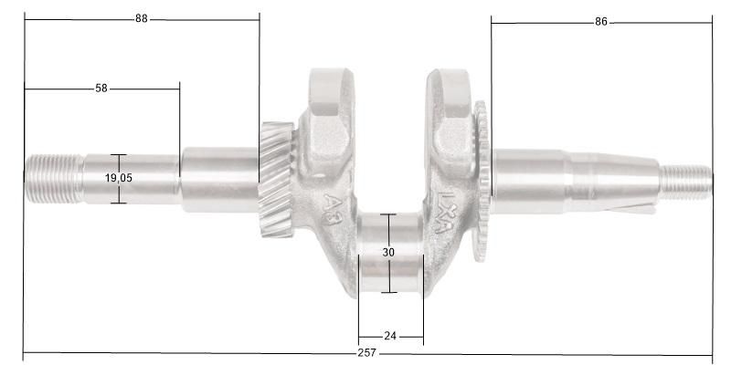 Wał korbowy Loncin LC50ZB60-4.5Q LC168F-2 CZĘŚĆ ORYGINALNA zdjęcie 1