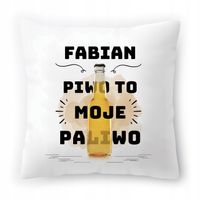 Poduszka Dla Fabiana Na Urodziny Ze Zdjęciem Na Prezent Biała 40X40 Cm