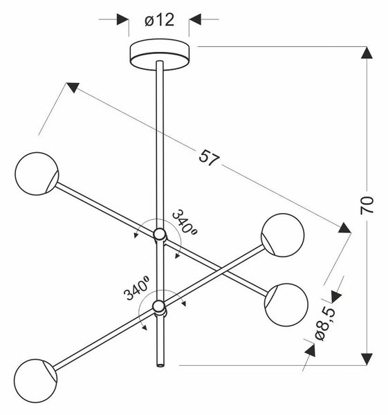 Paksos zwis 4xmax 5W G9 LED szary zdjęcie 6
