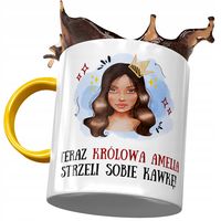 Kubek Żółty Dla Amelii Żony Przyjaciółki Z Nadrukiem Ze Zdjęciem