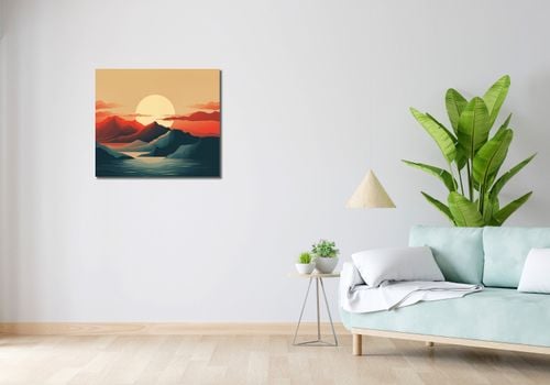 Obraz 70x60cm Zachód Słońca nad Górami na Arena.pl