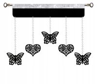 Firana PANEL ozdo ażur Girlanda motyl serce Glamur