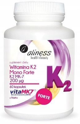 Aliness Witamina K2 z natto MK-7 200µg KOŚCI NACZYNIA KRWIONOŚNE 60kap zdjęcie 2