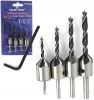 NAWIERTAKI ZESTAW WIERTEŁ Z POGŁEBIACZEM 5 szt.