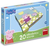 DREWNIANE KLOCKI OBRAZKOWE ŚWINKA PEPPA 20EL