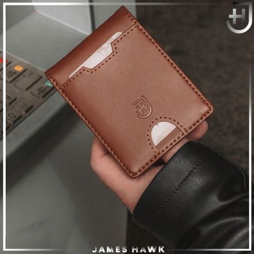 James Hawk Smart Wallet skórzany portfel męski Slim 1,5 cm Czarny Brąz RFID na Arena.pl