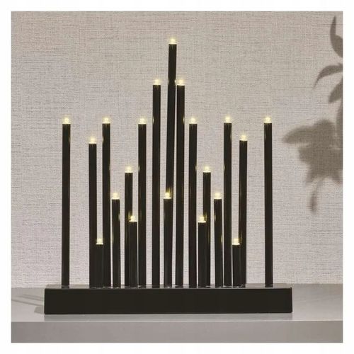 Świecznik świateczny czarny 20 LED 27 cm 3x AA ciepła biel IP20 timer EMOS na Arena.pl