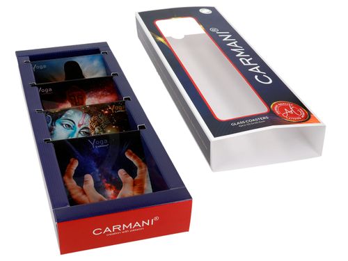 Kpl. 4 podkładek szklanych - Joga (CARMANI) na Arena.pl