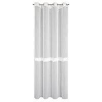 Firana Roxana 140x250 cm biała na przelotkach z dekoracyjną lamówką