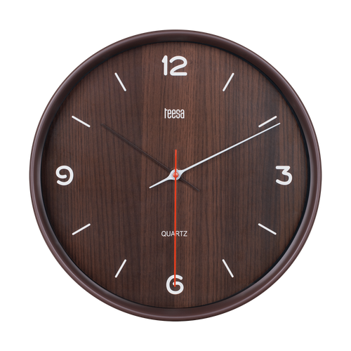 ZEGAR ŚCIENNY 30 CM CIEMNY BRĄZ TEESA na Arena.pl