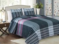 Narzuta dekoracyjna z poszewkami TAVIRA 220x240 grafit biała różowa