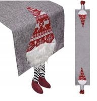 BIEŻNIK ŚWIĄTECZNY NA STÓŁ SZARY OBRUS WIGILIJNY BOŻE NARODZENIE 180x33
