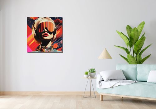 Obraz 70x70cm Retrofuturystyczna Muza na Arena.pl