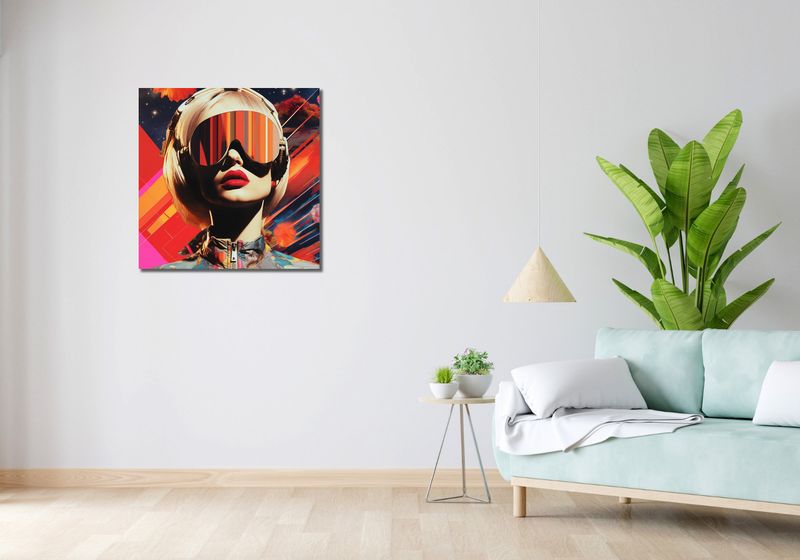 Obraz 70x70cm Retrofuturystyczna Muza zdjęcie 2