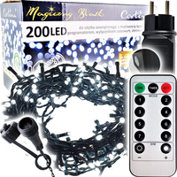 LAMPKI CHOINKOWE 200 LED TIMER STEROWANIE PILOTEM
