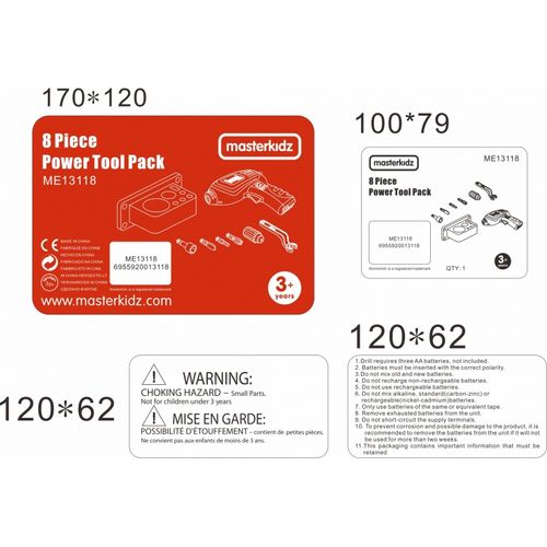 MASTERKIDZ Zestaw Narzędzia Z Wkrętarką 8 Elementów Do Tablicy Naukowo-Kreatywnej STEM na Arena.pl