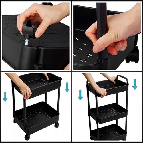 Wózek kuchenny STOLIK NA KÓŁKACH WÓZEK 3 POZIOMOWY BLOKADA KÓŁEK na Arena.pl