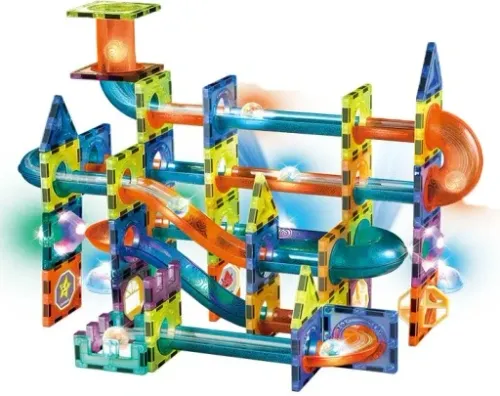 KLOCKI MAGNETYCZNE KONSTRUKCYJNE ŚWIECĄCY TOR 110el 3D MAGNETIC EDUKACYJNE na Arena.pl