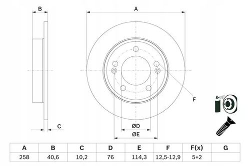 TARCZA HAM TYL 258X10 P BOSCH na Arena.pl