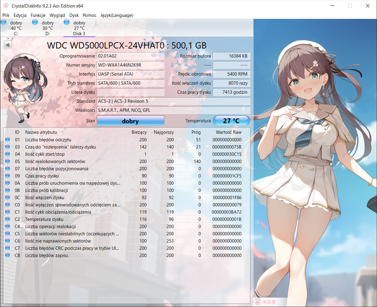 WDC WD5000LPCX Dysk HDD 2.5 7413 godzin zdjęcie 2