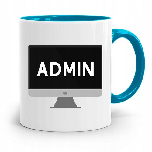 Kubek Błękitny Informatyka Programisty Admin Z Nadrukiem Ze Zdjęciem na Arena.pl