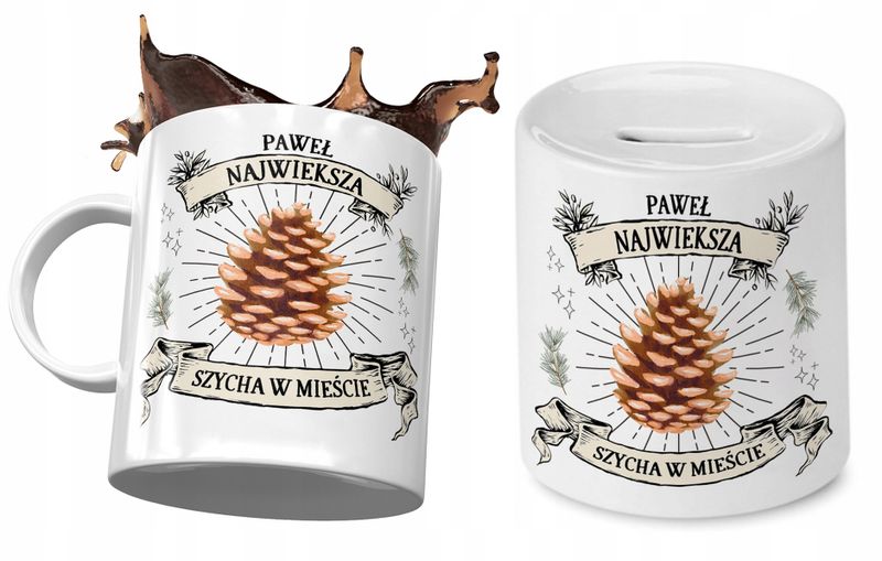 Dla Pawła Zestaw Kubek + Skarbonka Na Prezent Z Nadrukiem Ze Zdjęciem zdjęcie 1