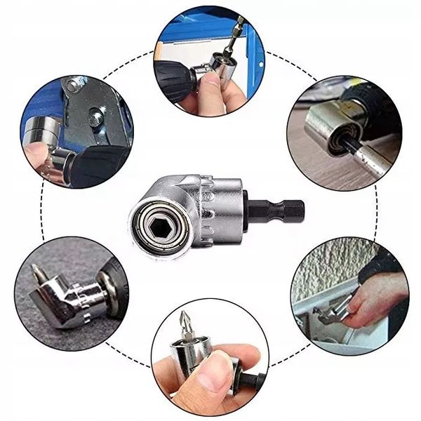 ADAPTER KĄTOWY 105° Duzy + Mały DO WKRĘTARKI 1/4" HEX zdjęcie 2