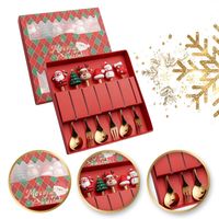 zestaw łyżeczek i widelczyków ze świątecznymi figurkami, 6szt
