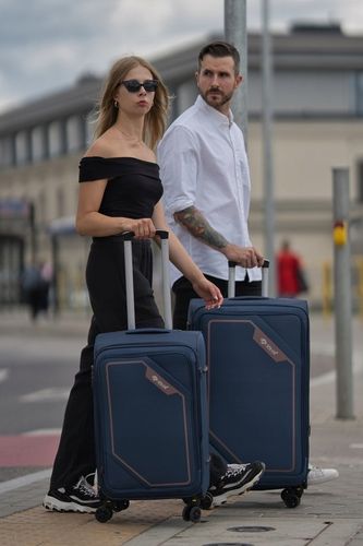 Walizka duża podróżna L i GRATIS materiałowa miękka pojemna 26" codura na Arena.pl