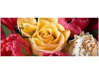 100X40CM ZEGAR ZROSZONA RÓŻA OBRAZ