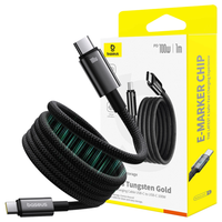 Kabel USB Baseus Tungsten Gold USB-C do USB-C 100W 1m (czarny)