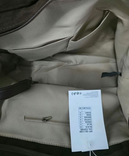 Torebka Damska shopper zamszowa torebka jamnik włoska marka 1255 Czarna na Arena.pl