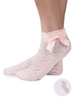 Skarpety dziewczęce bawełniane ażurowe z kokardą 2PAK 31-34 YOCLUB