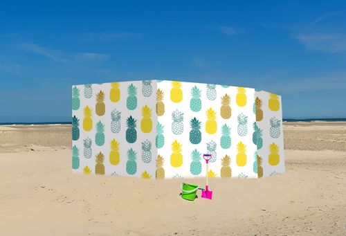 PARAWAN PLAŻOWY Kolorowe ananasy z indywidualnym napisem 5 PANELI 33.5 na Arena.pl